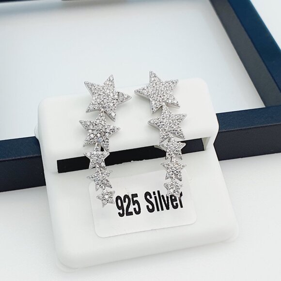 "925 Sterling Silver Cubic Zirconia Earrings, UU1P6A6113 - Picture 8 of 11